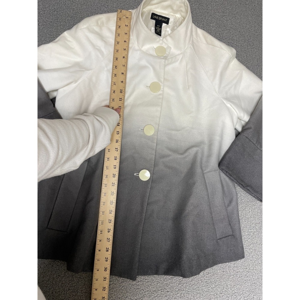 Lane Bryant gray white ombre button up‎ jacket size 14/16 - Picture 2 of 8